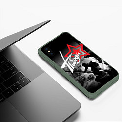 Чехол iPhone XS Max матовый Победа - установка знамени над Рейхстагом, цвет: 3D-темно-зеленый — фото 2