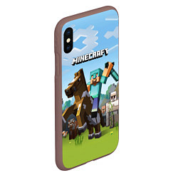 Чехол iPhone XS Max матовый Minecraft Rider, цвет: 3D-коричневый — фото 2