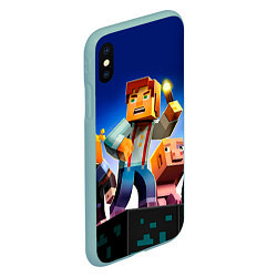 Чехол iPhone XS Max матовый Minecraft, цвет: 3D-мятный — фото 2