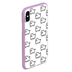 Чехол iPhone XS Max матовый Undertale Annoying dog white, цвет: 3D-сиреневый — фото 2