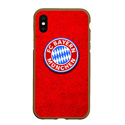 Чехол iPhone XS Max матовый Bayern FC, цвет: 3D-коричневый