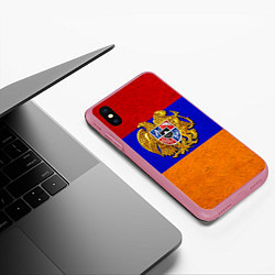 Чехол iPhone XS Max матовый Армения, цвет: 3D-малиновый — фото 2