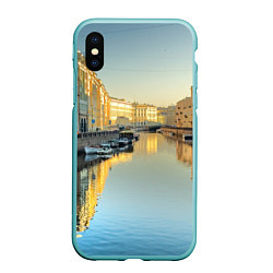 Чехол iPhone XS Max матовый Питер, цвет: 3D-мятный