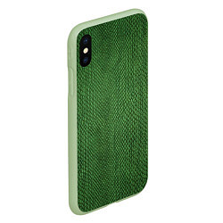 Чехол iPhone XS Max матовый Змеиная зеленая кожа, цвет: 3D-салатовый — фото 2