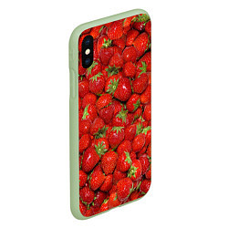 Чехол iPhone XS Max матовый Клубнички, цвет: 3D-салатовый — фото 2