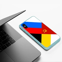 Чехол iPhone XS Max матовый Вечная Россия, цвет: 3D-мятный — фото 2