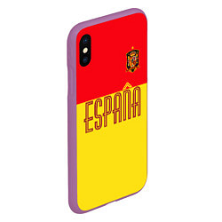 Чехол iPhone XS Max матовый Сборная Испании: Евро 2016, цвет: 3D-фиолетовый — фото 2