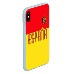 Чехол iPhone XS Max матовый Сборная Испании: Евро 2016, цвет: 3D-голубой — фото 2