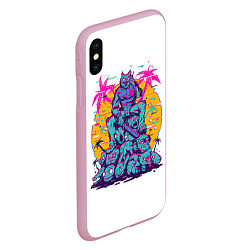 Чехол iPhone XS Max матовый Hotline Miami: Throne, цвет: 3D-розовый — фото 2