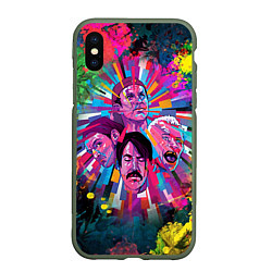 Чехол iPhone XS Max матовый Red Hot Chili Peppers Art, цвет: 3D-темно-зеленый