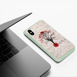Чехол iPhone XS Max матовый RHCP: Red Tree, цвет: 3D-салатовый — фото 2