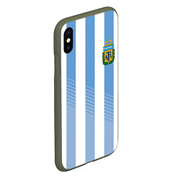 Чехол iPhone XS Max матовый Сборная Аргентины: ЧМ-2018, цвет: 3D-темно-зеленый — фото 2