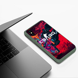 Чехол iPhone XS Max матовый CS:GO Beast AWP, цвет: 3D-темно-зеленый — фото 2