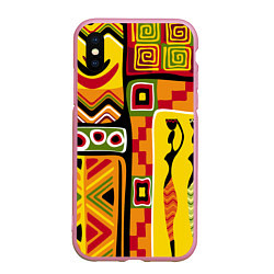 Чехол iPhone XS Max матовый Африка, цвет: 3D-розовый