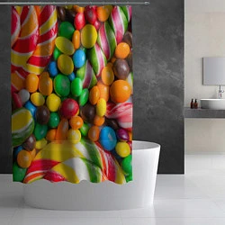 Шторка для душа Сладкие конфетки, цвет: 3D-принт — фото 2