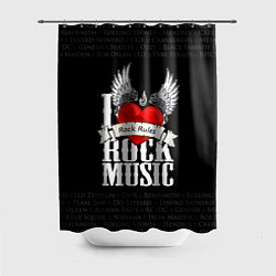Шторка для душа I Love Rock Music, цвет: 3D-принт