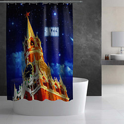 Шторка для душа Москва - Спасская башня, цвет: 3D-принт — фото 2