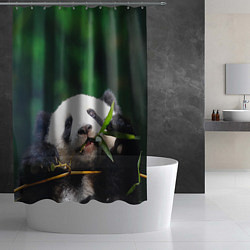 Шторка для душа Панда на ветке, цвет: 3D-принт — фото 2