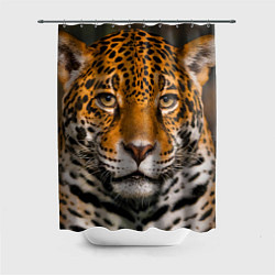 Шторка для душа Взгляд ягуара, цвет: 3D-принт