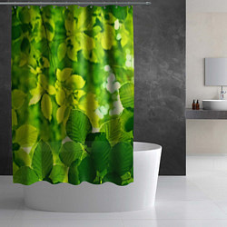 Шторка для душа Зелёные листья, цвет: 3D-принт — фото 2