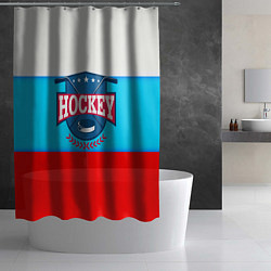 Шторка для душа Hockey Russia, цвет: 3D-принт — фото 2