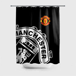 Шторка для душа Man United: Black Collection, цвет: 3D-принт