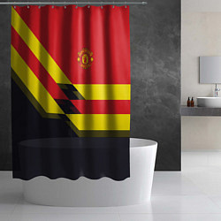 Шторка для душа Man UTD FC: Black style, цвет: 3D-принт — фото 2