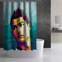 Шторка для душа Cristiano Ronaldo Art, цвет: 3D-принт — фото 2