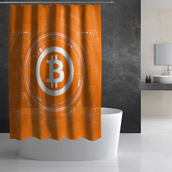 Шторка для душа Bitcoin Tech, цвет: 3D-принт — фото 2
