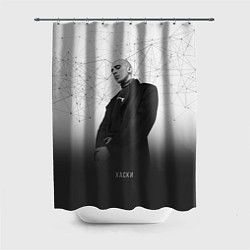 Шторка для душа Хаски: Геометрия, цвет: 3D-принт