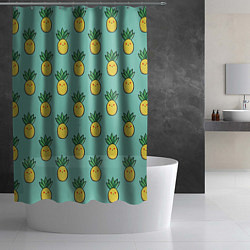 Шторка для душа Веселые ананасы, цвет: 3D-принт — фото 2