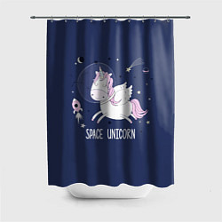 Шторка для душа Space unicorn, цвет: 3D-принт