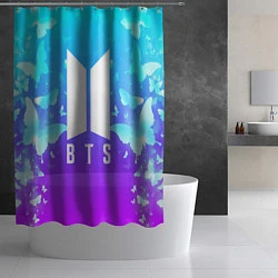 Шторка для душа BTS: Violet Butterflies, цвет: 3D-принт — фото 2
