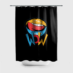 Шторка для душа Wow - lips with tongue, цвет: 3D-принт