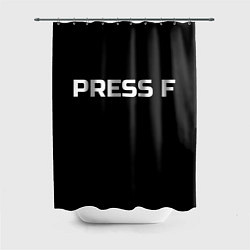 Шторка для душа Футболка с надписью PRESS F, цвет: 3D-принт