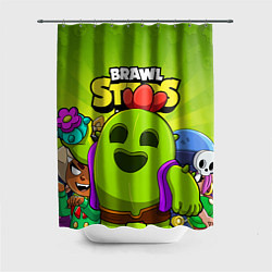 Шторка для душа BRAWL STARS SPIKE, цвет: 3D-принт