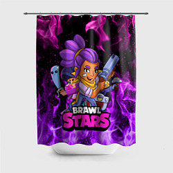 Шторка для душа BRAWL STARS SHELLY, цвет: 3D-принт