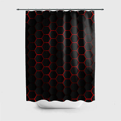 Шторка для душа 3D black & red, цвет: 3D-принт