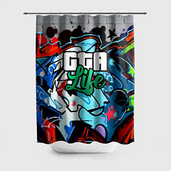 Шторка для душа GTA LIFE, цвет: 3D-принт
