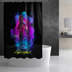 Шторка для душа Cyberpunk 2077, цвет: 3D-принт — фото 2