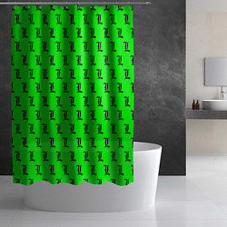 Шторка для душа Эл паттерн зеленый, цвет: 3D-принт — фото 2