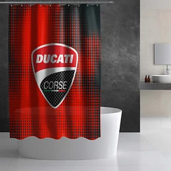 Шторка для душа Ducati Corse logo, цвет: 3D-принт — фото 2