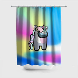 Шторка для душа Among Us Unicorn, цвет: 3D-принт