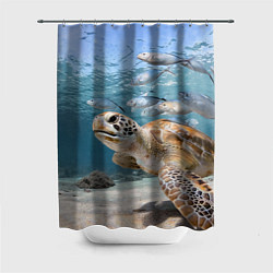 Шторка для душа Морская черепаха, цвет: 3D-принт