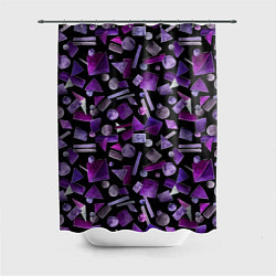 Шторка для душа Геометрический фиолетовый, цвет: 3D-принт