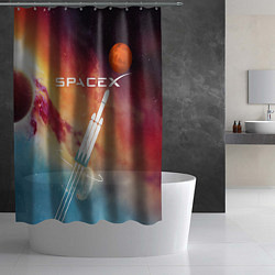 Шторка для душа Space X, цвет: 3D-принт — фото 2