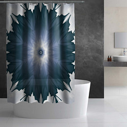 Шторка для душа Снежинка Абстракция Синий, цвет: 3D-принт — фото 2