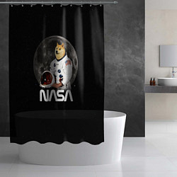 Шторка для душа Доги Космонавт Мем Наса Doge, цвет: 3D-принт — фото 2