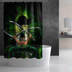 Шторка для душа Зоро Ророноа с катанами Ван пис, цвет: 3D-принт — фото 2