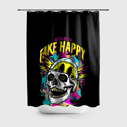 Шторка для душа Fake Happy Фальшивое счастье, цвет: 3D-принт